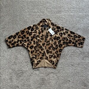 Banana Republic Shrug Sweater Leopard Cheetah Print